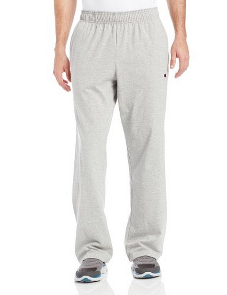 Champion men's open bottom best sale light weight jersey pants