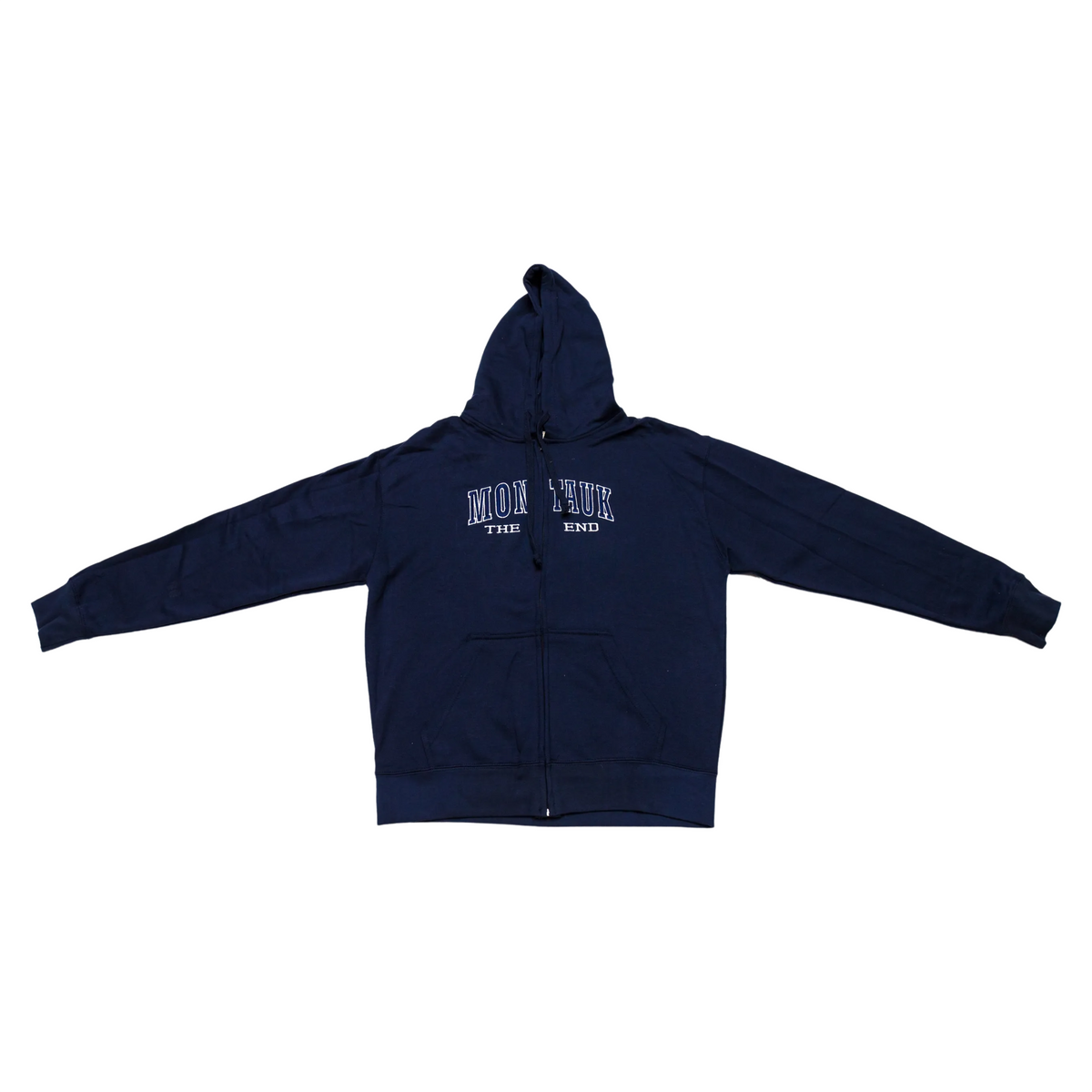 Adult Montauk The End Embroidered Traditional Zip-Up Hoodie Adult Montauk The End Embroidered Traditional Zip-Up Hoodie