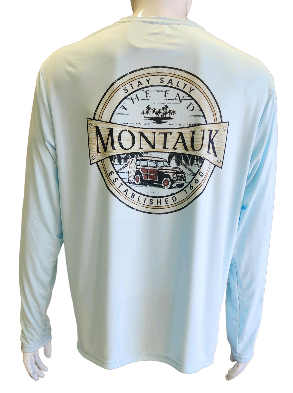 Unisex Adult Montauk The End Stay Salty Est 1660 DriFit UV50 Long Slee