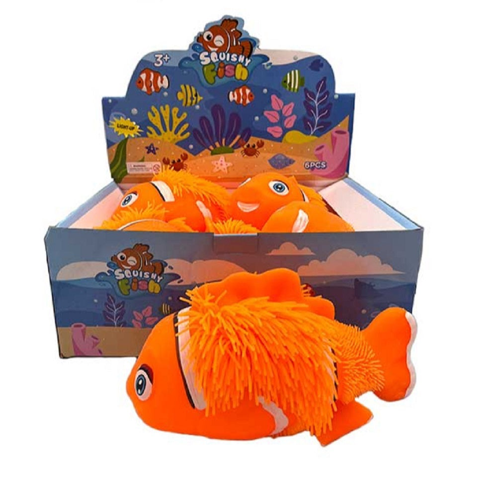 Barry-Owen Unisex Large Squishy Light-Up Fish, Kids, Orange, OS