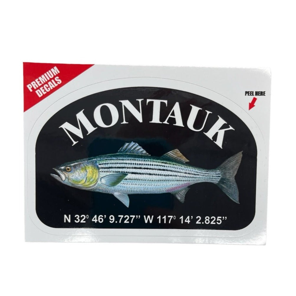 Montauk Striped Bass Lat-Long Sticker
