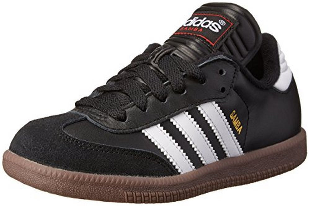 Adidas Unisex Samba Classic Leather Soccer Shoe ,Black/Running White,5.5 M US Big Kid