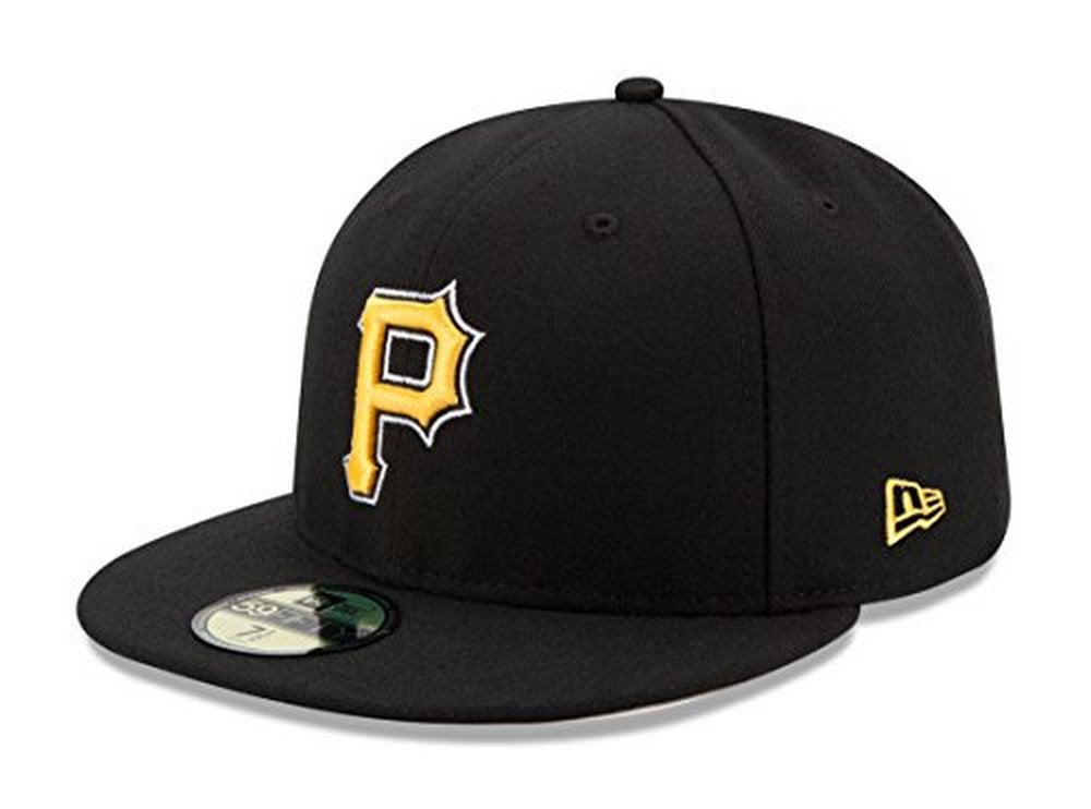 New Era Mens MLB Pittsburgh Pirates Authentic Collection Alternate 59fifty Fitted Cap, Black