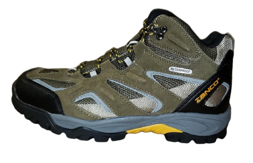Zanco Mens Waterproof Hiker Shoe, Adult, Olive/Yellow