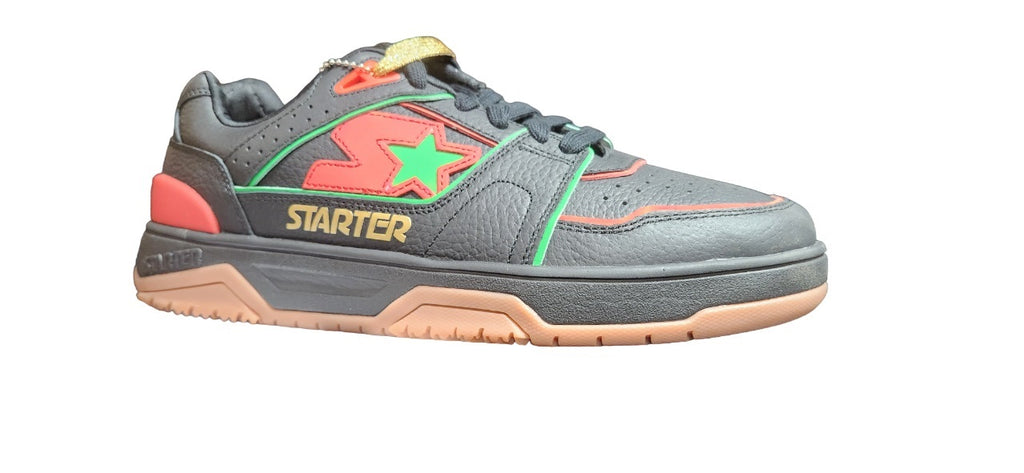 Starter Mens Fast Break Low Sneaker, Adult, Black/Red, 7 M US