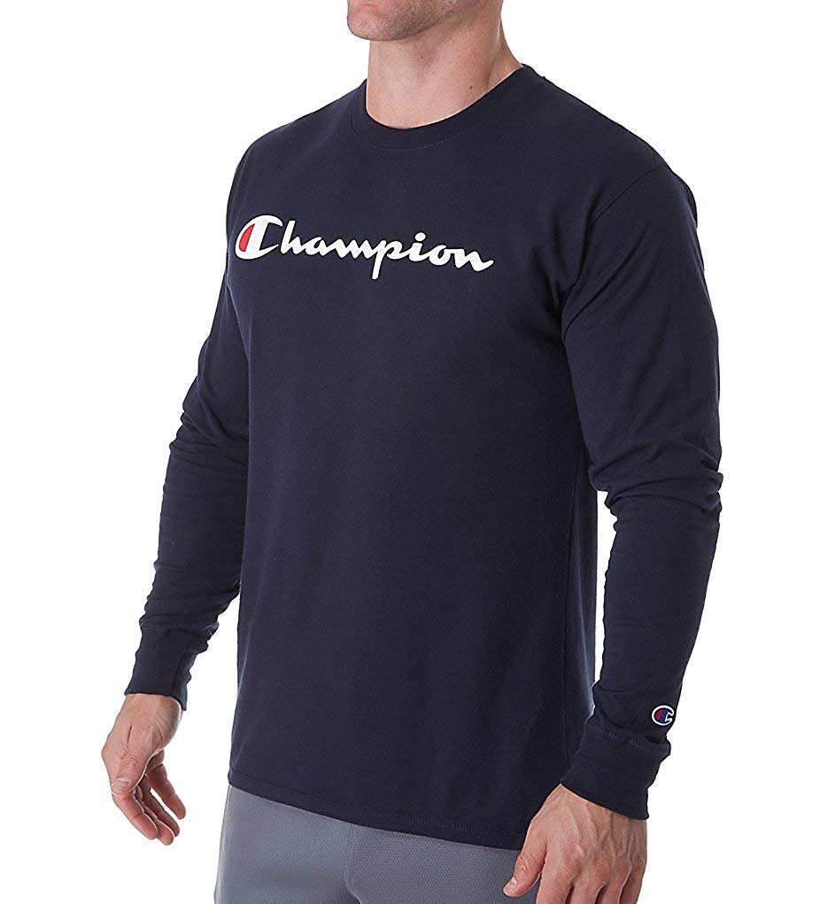 Champion Mens Classic Graphic Long Sleeve Tee, Adult