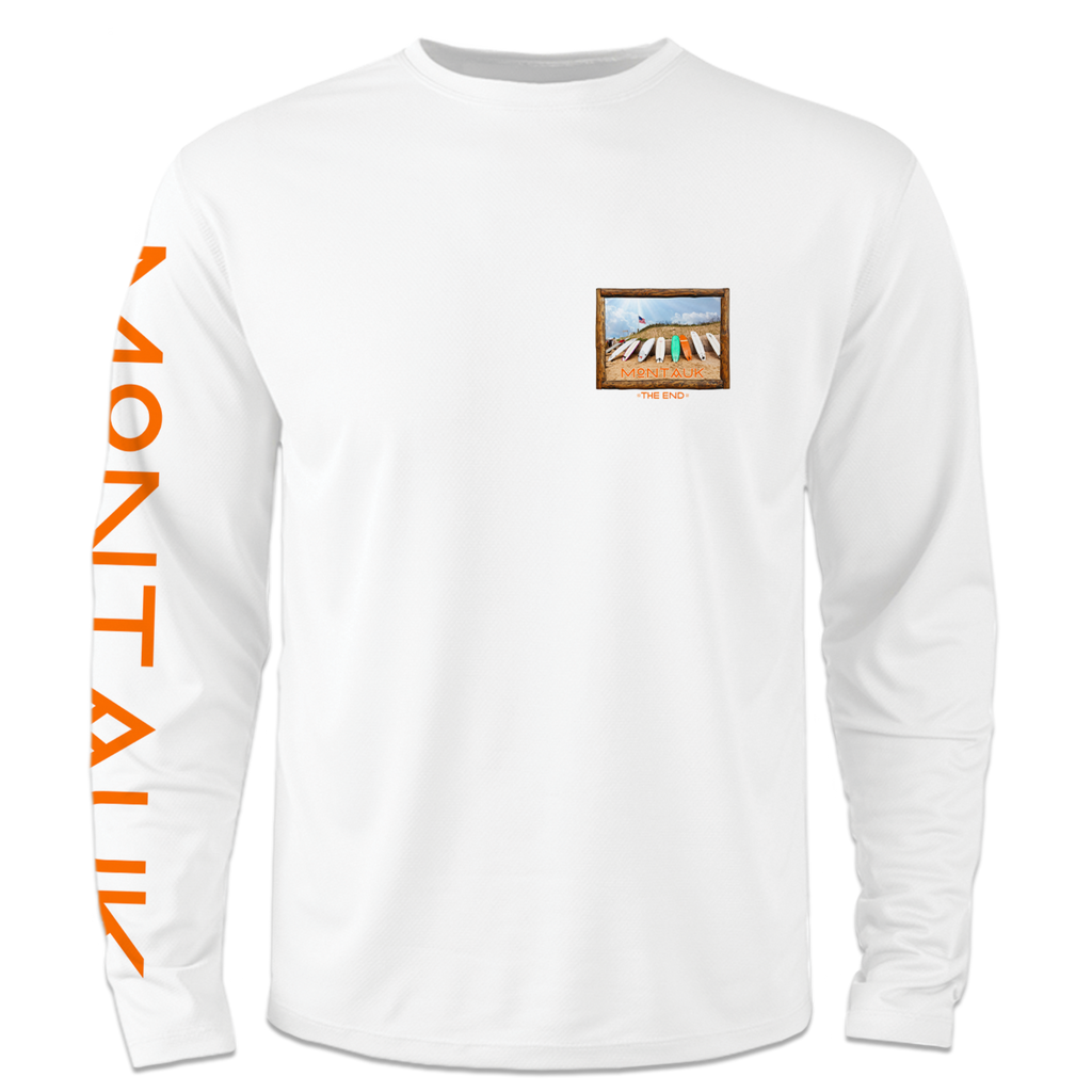 Men's Montauk Surf and Sports Montauk The End Vintage Surf Boards Long Sleeve Tee