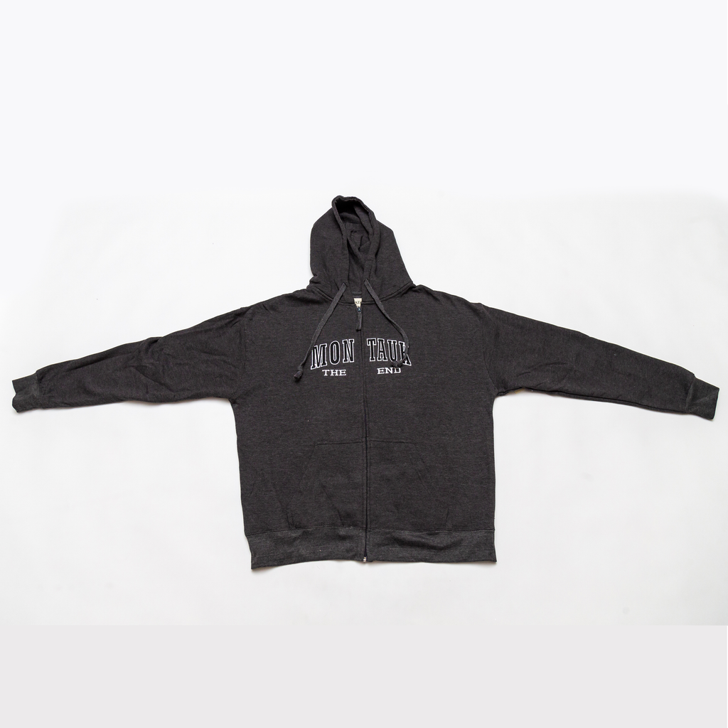 Adult Montauk The End Embroidered Traditional Zip-Up Hoodie Adult Montauk The End Embroidered Traditional Zip-Up Hoodie