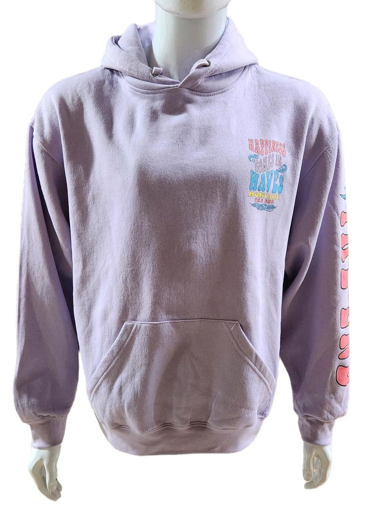 Adult Happiness Comes in Waves Montauk The End Hooded Pullover