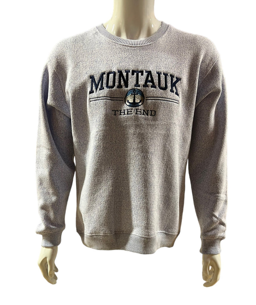 Adult Montauk The End Anchor Embroidered Nantucket Pullover Crewneck