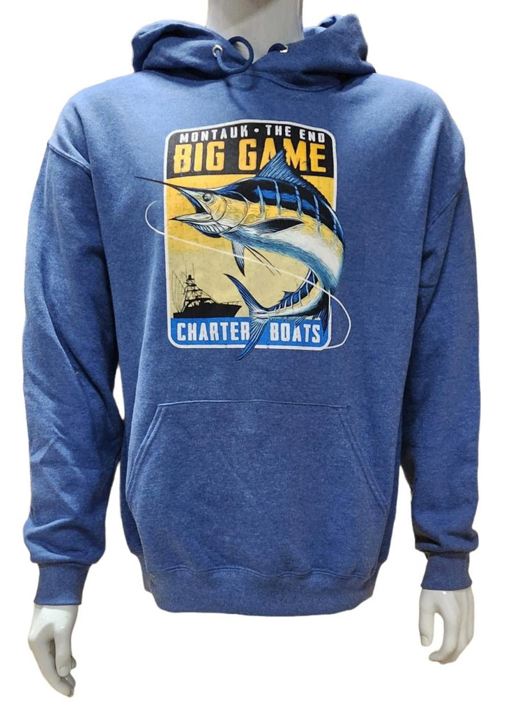 Adult Unisex Wild West Montauk The End Big Game Charter Boats Printed Pullover Hoodie