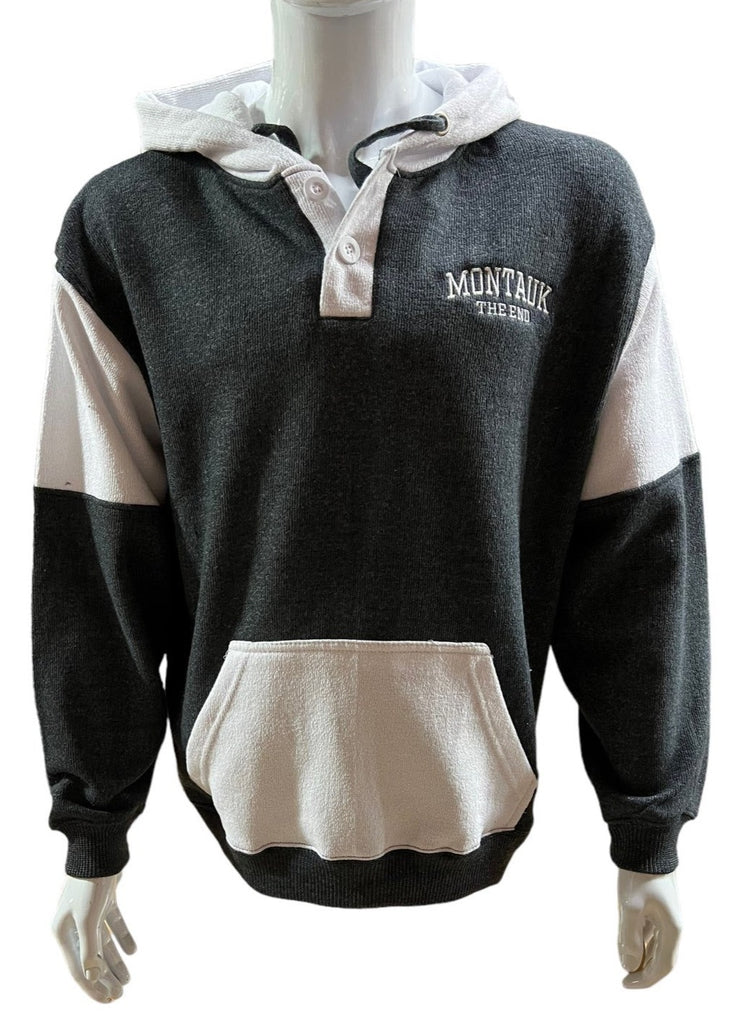Adult Embroidered Montauk The End Two-Button Nantucket Pullover Hoodie