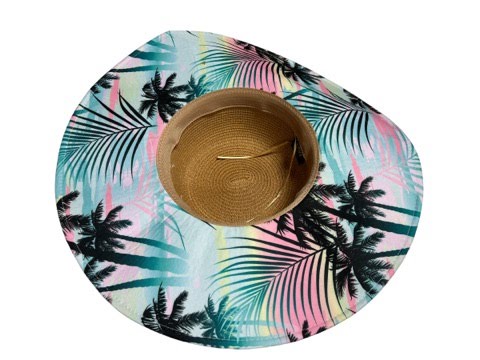 Women's Montauk Straw Beach Hat Sunset Palms
