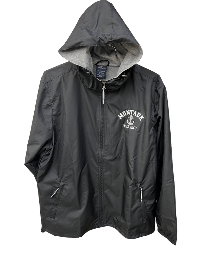 Adult Embroidered Charles River Montauk The End Portsmouth Full Zip-Up Hooded Jacket
