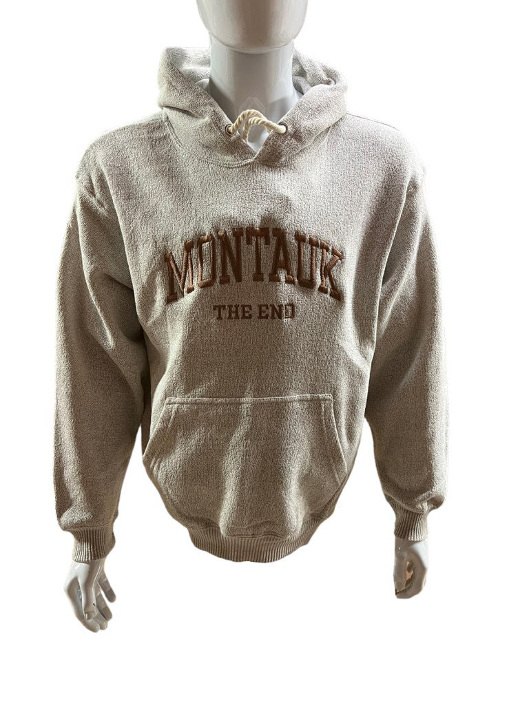 Adult Unisex Embroidered Montauk The End Pullover Hoodie
