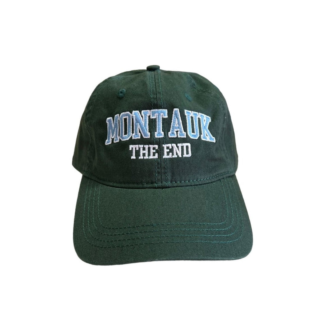 Montauk The End Embroidered Hat in Dark Green