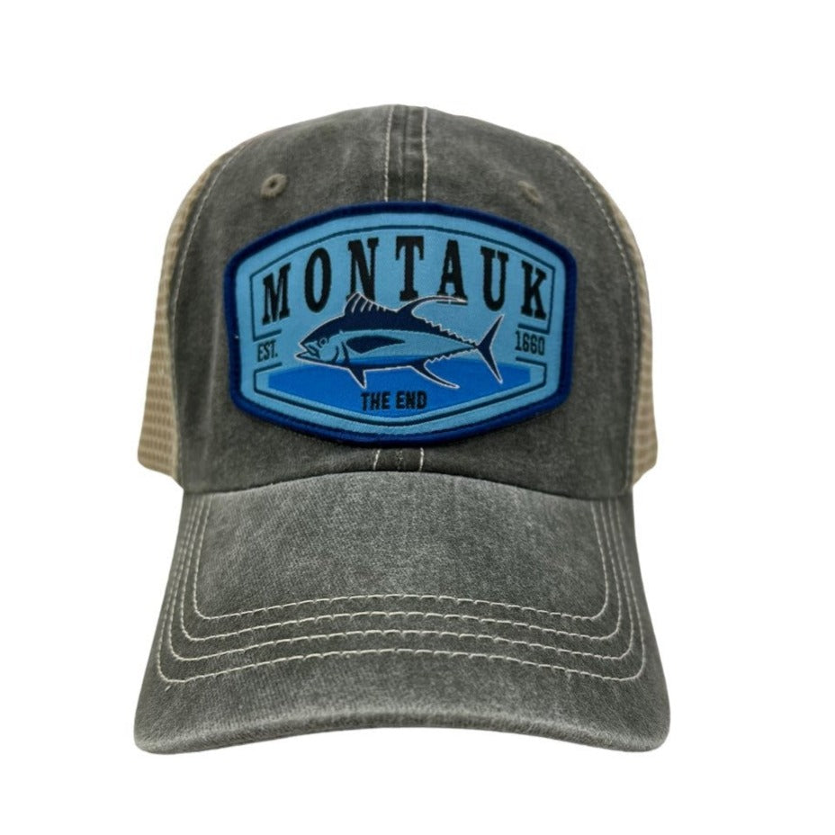 Denim Montauk The End Yellowfin Patch Trucker Hat