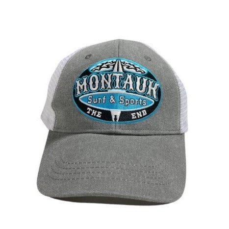 Montauk Surf and Sports Branded Trucker Hat in Grey