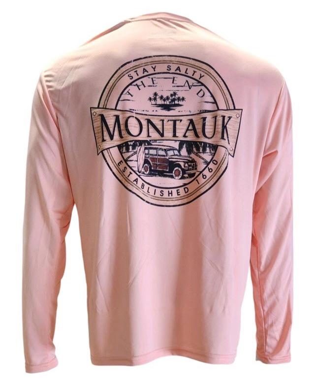 Unisex Adult Montauk The End Stay Salty Est 1660 DriFit UV50 Long Sleeve Tee