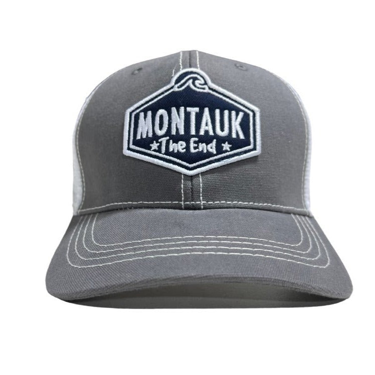 Montauk Surf and Sports Montauk The End Patch Logo in Grey