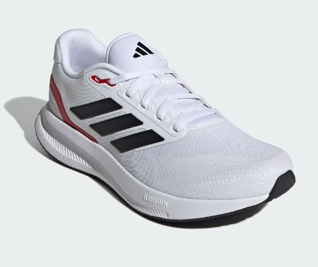 Adidas Mens Runfalcon 5 Wide Running Shoe, Adult, White/Black/Scarlet Adidas Mens Runfalcon 5 Wide Running Shoe, Adult, White/Black/Scarlet