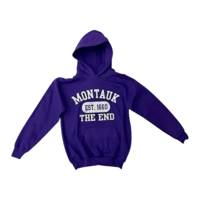 Youth Montauk The End Est 1660 Screen Printed Pullover Hoodie