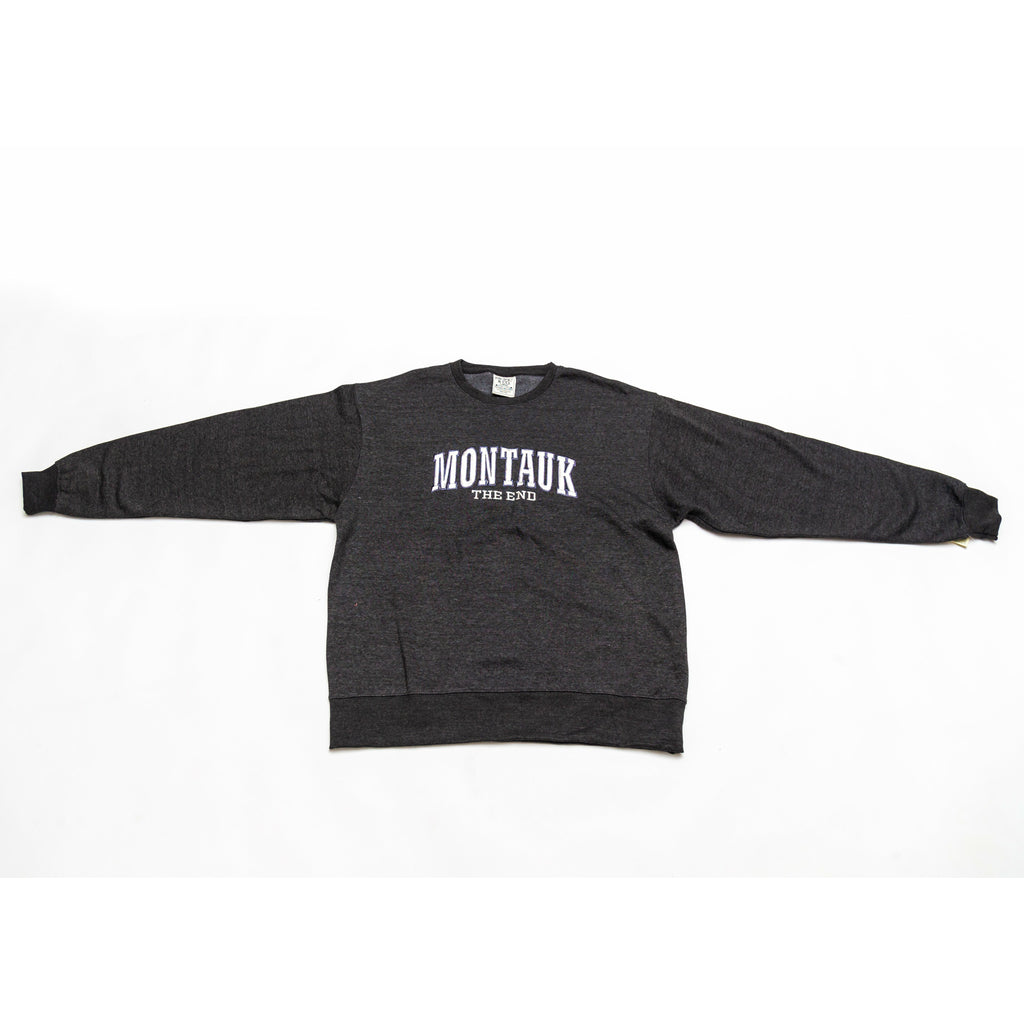 Adult Montauk The End Embroidered Crewneck in Oxford.