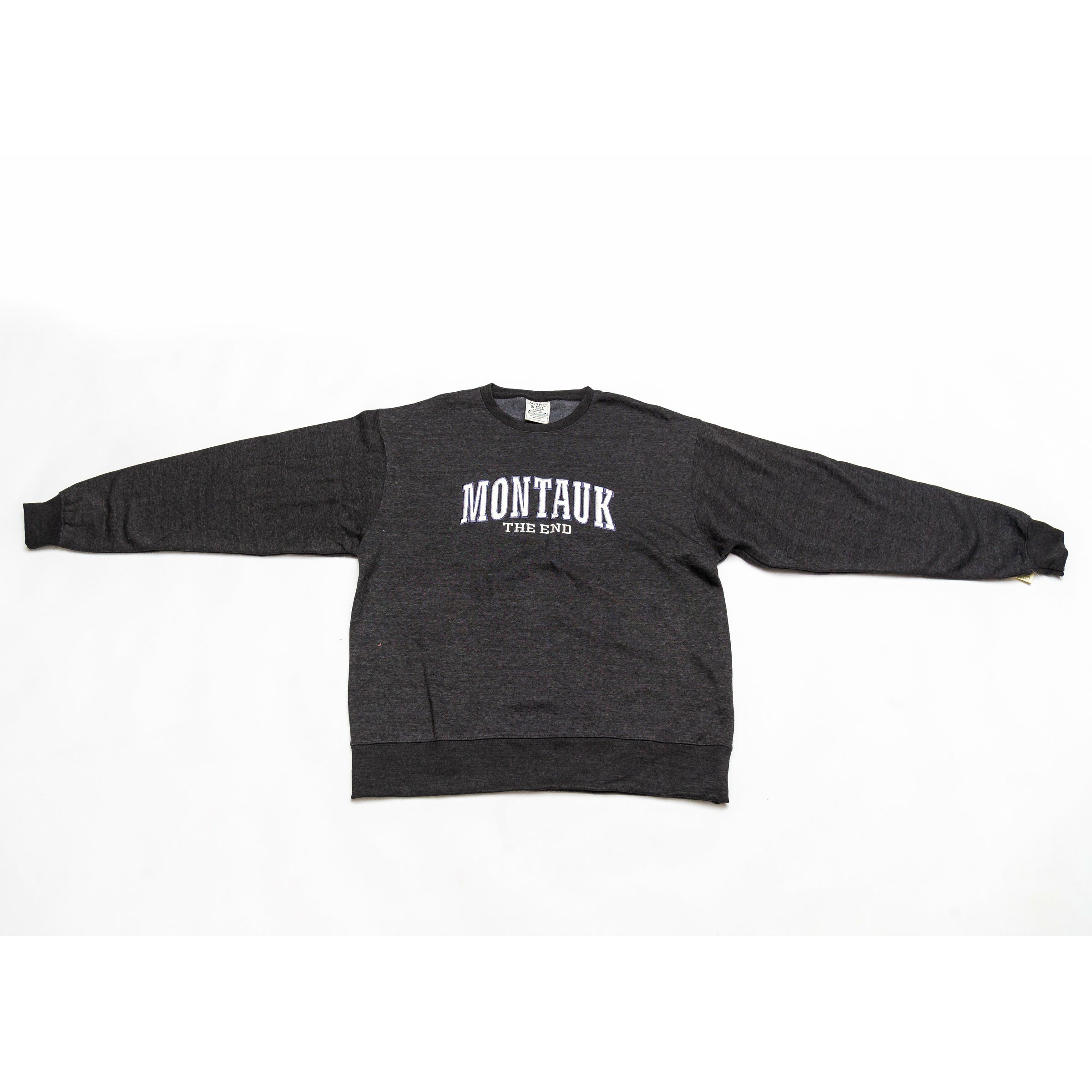 Adult Montauk The End Embroidered Crewneck in Oxford