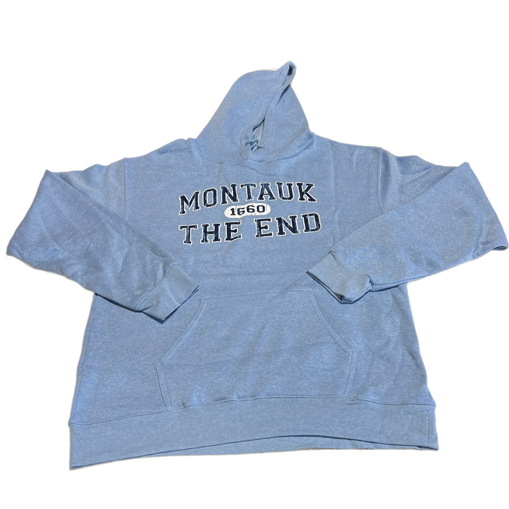Adult Unisex Montauk The End 1660 TE/MAX Hooded Pullover in Light Blue