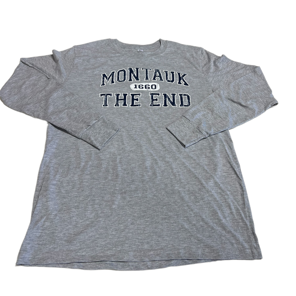 Adult Unisex Montauk The End 1660 TE/MAX Long Sleeve T-Shirt in Oxford Grey