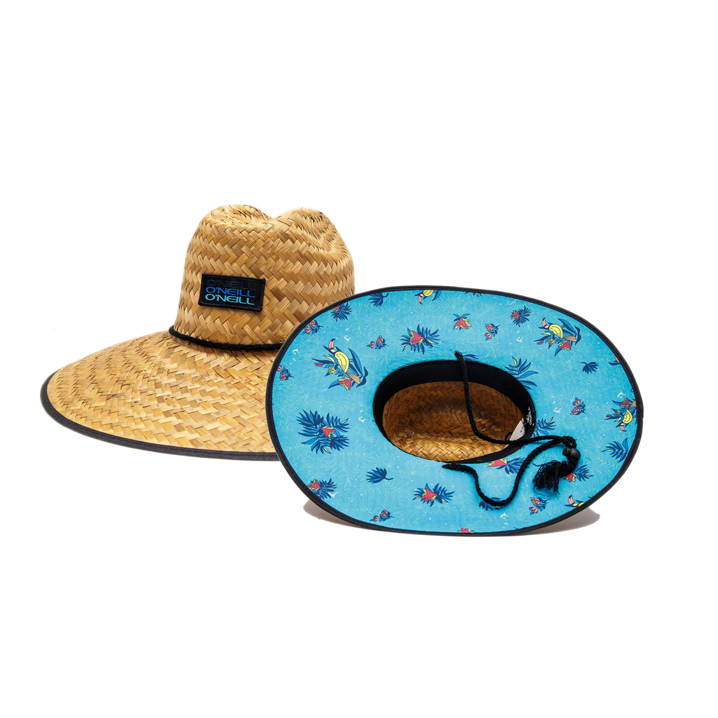 O'Neill Straw Beach Hat, Blue Parrots.
