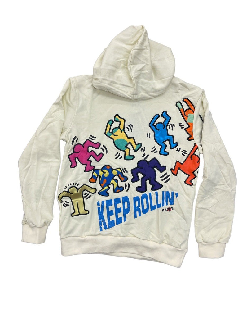 BKYS Adult Keep Rollin' Pullover Hoodie in White