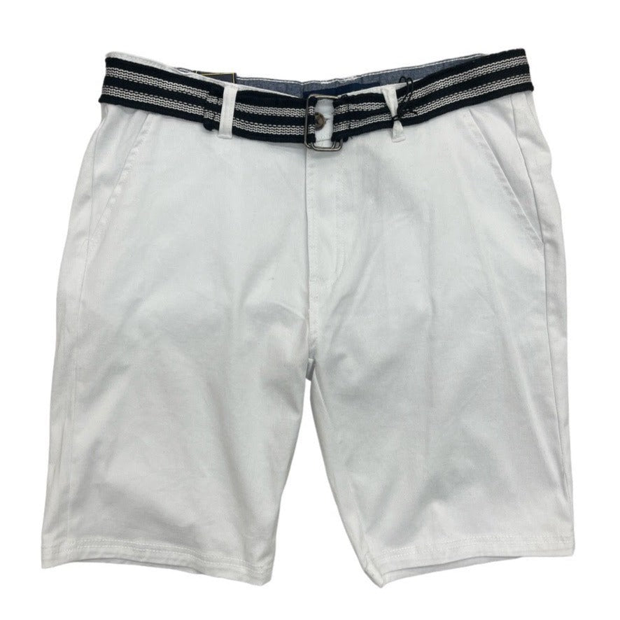 Rock Men's Shorts with Belt in White