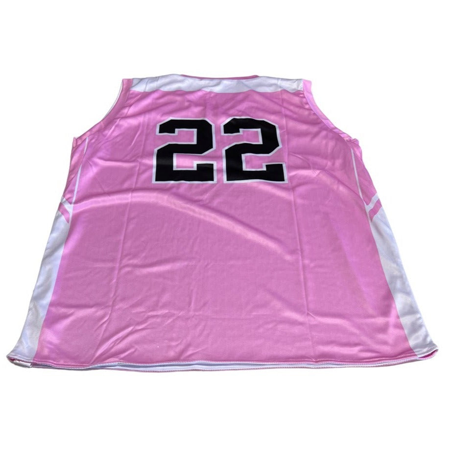 Adult Power Teck Reversible Basketball Jersey in Pink and White