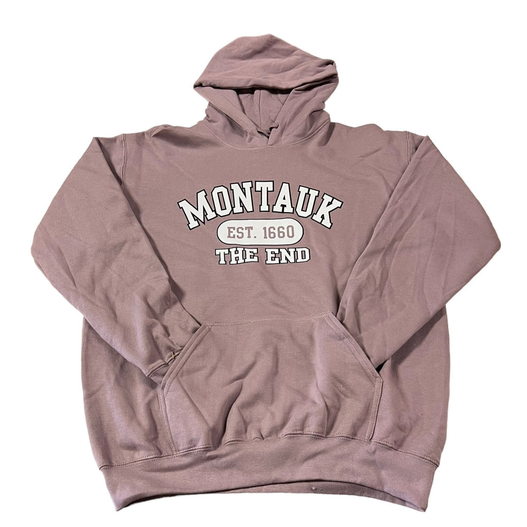 Adult Montauk The End Est 1660 Screen Printed Hooded Pullover in Paragon