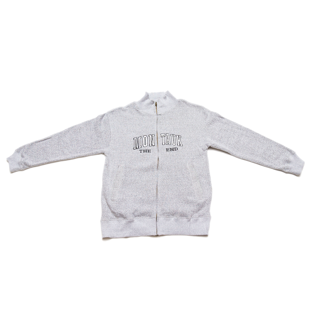 Adult Montauk The End Embroidered Nantucket Zip-up Cadet in Grey