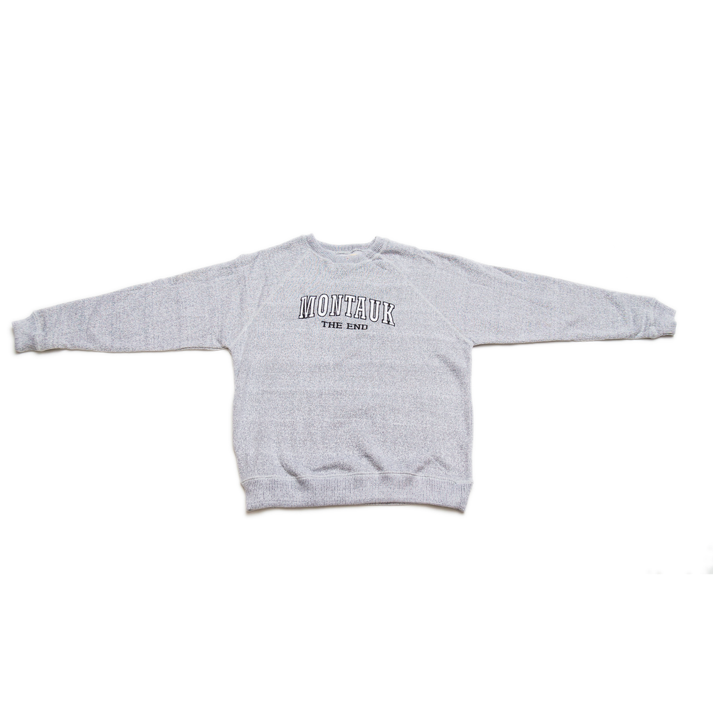 Adult Montauk The End Embroidered Nantucket Crewneck in Oxford.