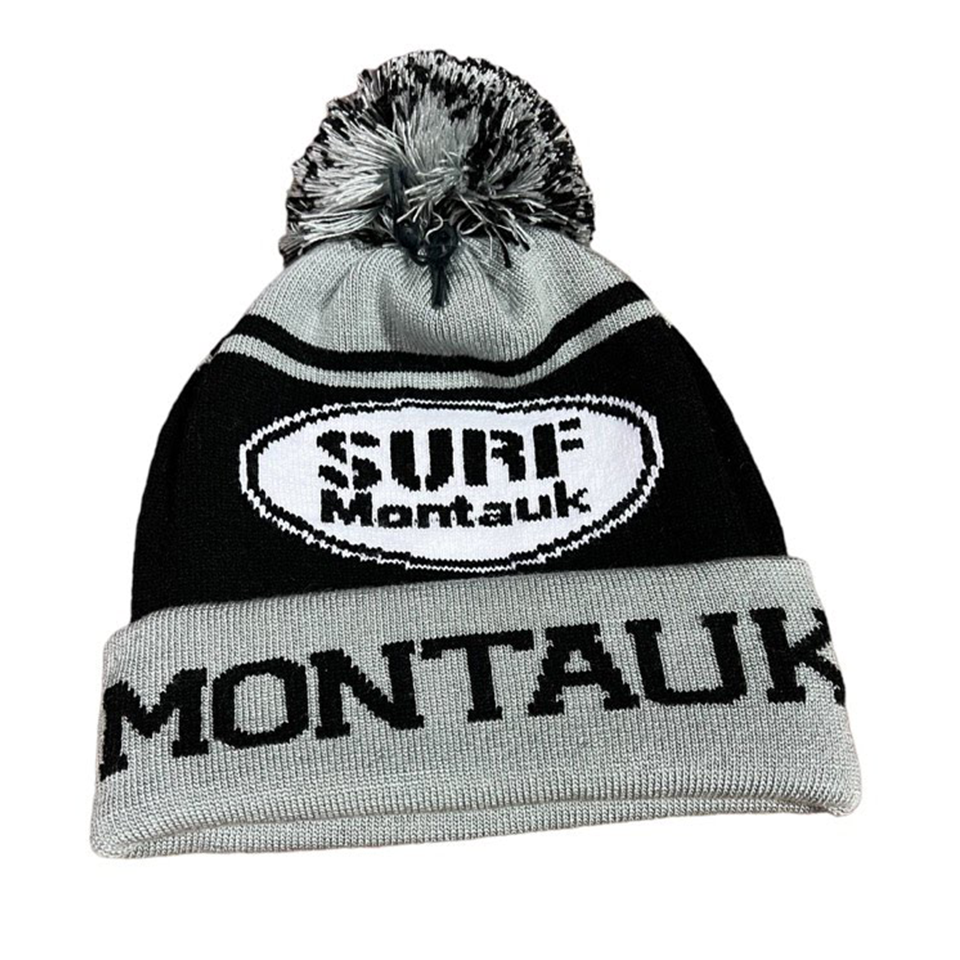 Surf Montauk Beanie in Grey with Black